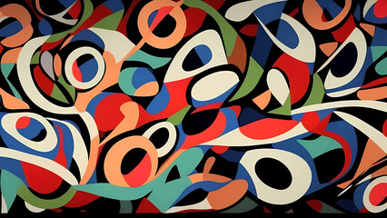 Mosaic illustration, pattern of figures illustration.