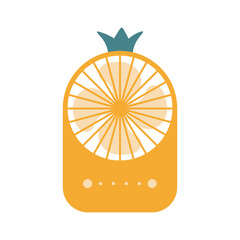 Modern portable fan. Comfort electric blower. Wind ventilator