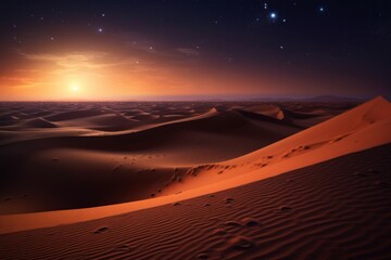Night in the desert. Background with selective focus and copy space. AI generated, human enhanced
