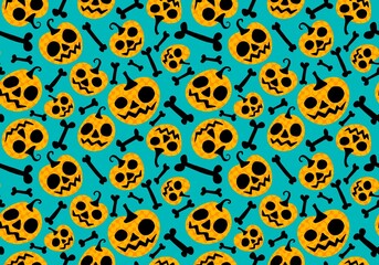 Halloween seamless pumpkins pattern for fabrics and wrapping paper and clothes print