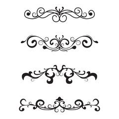 collection of hand drawn vintage decorations