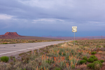 US 163 sign near Valley of the Gods, Utah