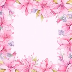 Obraz na płótnie Canvas Floral watercolor frame. Illustration AI Generative.