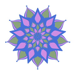 Abstract colorful mandala ornament. Decorative ornate design element. Vector illustration.
