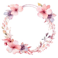 Naklejka premium Floral watercolor frame. Illustration Generative AI.