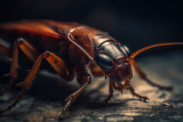 Naklejka premium Macro Shot of a Cockroach