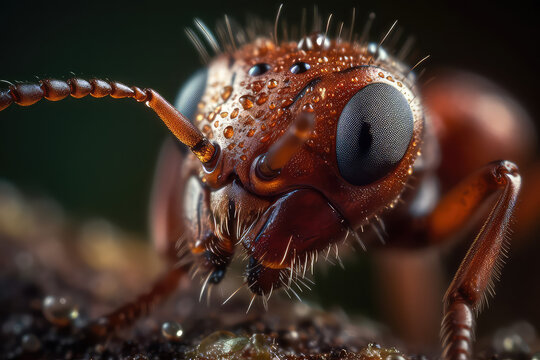 The Beauty of Miniature: A Detailed Macro Shot of an Ant's Head