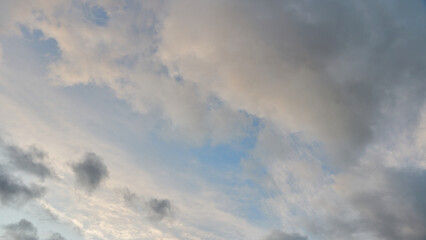 A terrible black cloud hangs in the sky before the rain. Bad weather. Hurricane and thunder over the city. Climate change and natural disasters. Bad mood and despondency.