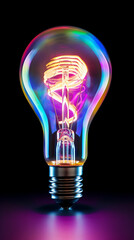 light bulb, holographic, Tesla light, Generative AI