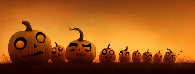 halloween horror ghost dark orange october pumpkin black night holiday. Generative AI.