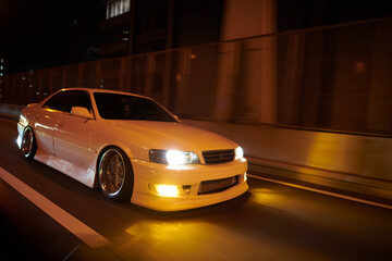 luxury car in night