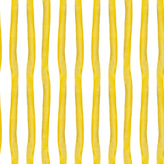 Yellow stripe. Seamless abstract pattern of vertical watercolor stripes