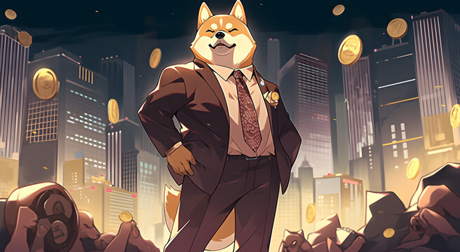 Shiba Inu crypto Dogecoin DOGE SHIB finance AI Generated