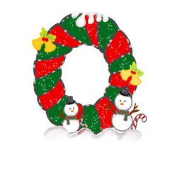 christmas wreath isolated on white