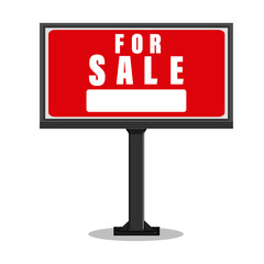 for sale sign with advertising outdoor design, vector illustration. 