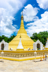 Fototapeta na wymiar The Lokachantha American Burmese Universal Peace Pagoda constructed in Marlboro, New Jersey, United States. June 2023
