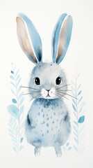 Charming rabbit with bright colors. Generative AI