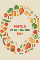 World Vegetarian Day celebration banner generative AI illustration