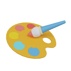 color palette with brushes