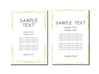 手描きの植物の、シンプルなイラストフレーム