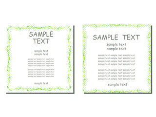 手描きの植物の、シンプルなイラストフレーム