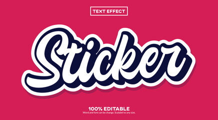Sticker 3D Text Effect - obrazy, fototapety, plakaty