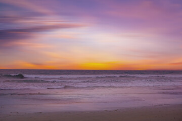 Abstract view of beach sunset, San Diego, California.