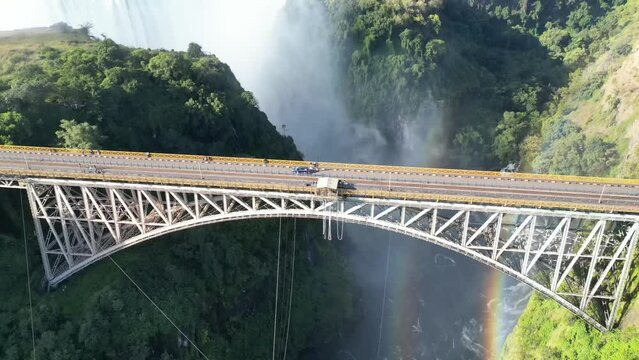 ria Falls Bridge spans a gorge over the Zambezi River