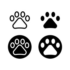 Naklejka premium paw icon home screen design template with black fill and black outline.