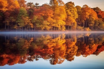 No one outdoors autumn natural scenery high definition picture generative AI