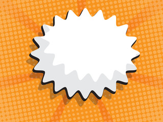 abstract comic book, pop art cartoon background with blank speech bubble