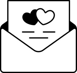 Envelope paper heart Icon Elements Glyph Semi Solid Style