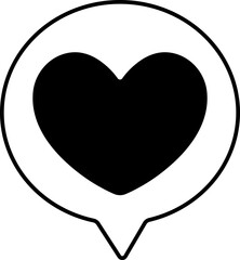 Speech Heart balloon Icon Elements Glyph Semi Solid Style