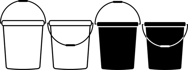 outline silhouette bucket icon set © Sutana