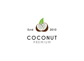 Creative modern coconut logo design template. Coconut Label Logo Design