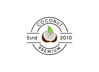 Creative modern coconut logo design template. Coconut Label Logo Design