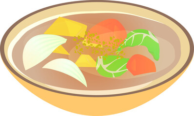 シンプルな野菜スープのイラスト