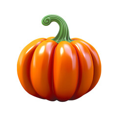 3d pumpkin isolated on transparent background. PNG