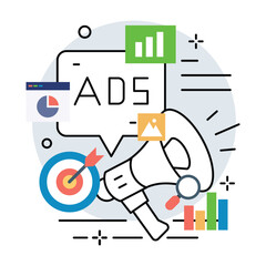 Advertising illustration design. Business promotion design