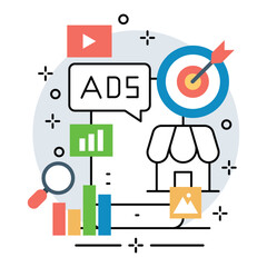 Illustration of business digital marketing design