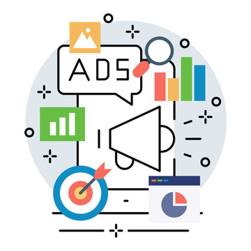 Illustration of business mobile ads design. Vector design