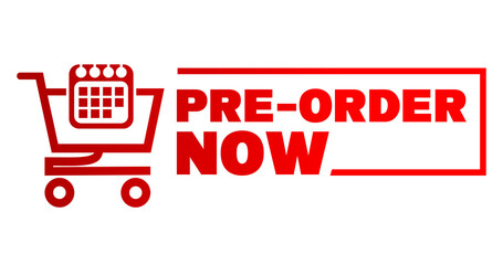 pre order stickers and shopping cart illustration