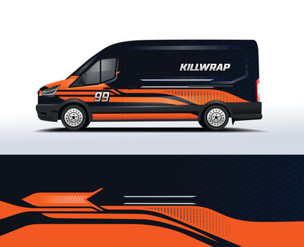 van wrap design for company. car wrap, sticker and decal . vector eps