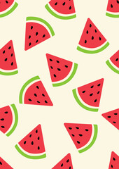 Seamless pattern with watermelon.Eps 10 vector.