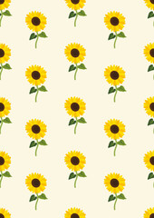 Seamless pattern with sunflower Eps 10 vector.