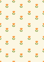 Seamless pattern with tulip flowers background.Eps 10 vector.