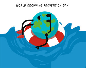 World drowning prevention day vector illustration background.