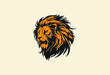 lion head animal vector design logo