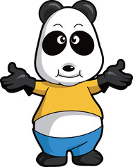 Naklejka premium Produced as a cute character that welcomes pandas representing China