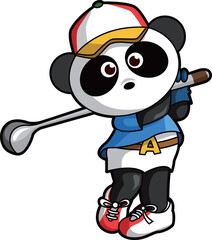 Produced as a character golfing an animal panda representing China